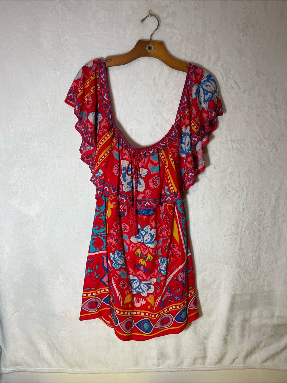Flying Tomato Red Multicolor Floral Ruffled Sundress